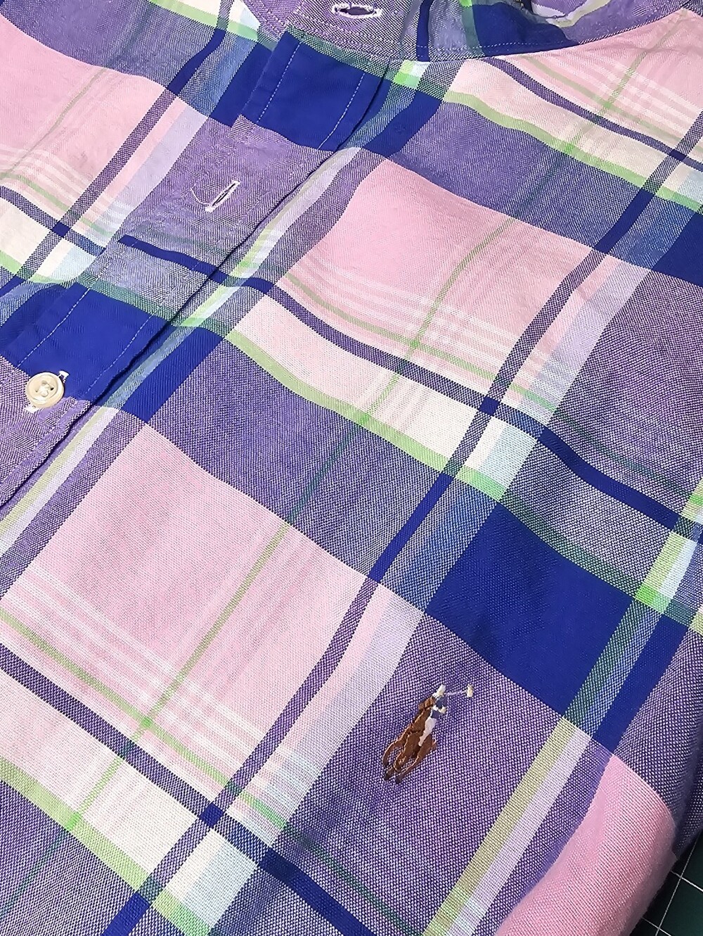 Ralph Lauren Pink, Blue  Plaid Shirt Dress - Picture 4 of 14